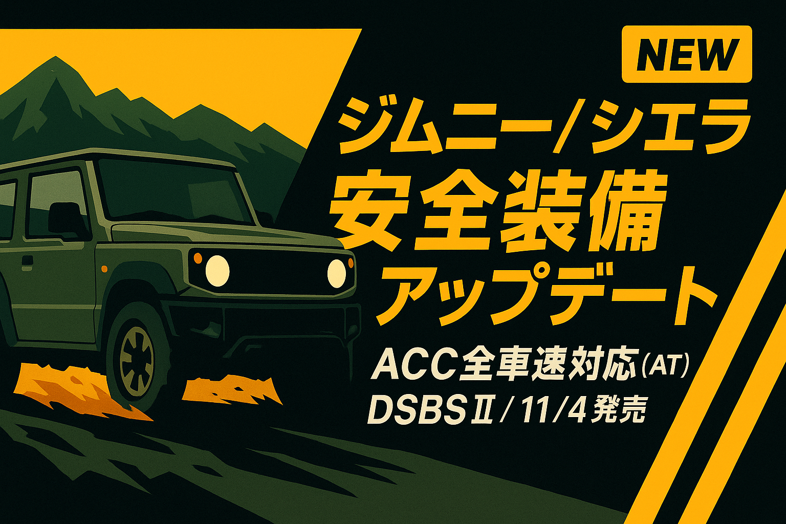 ジムニー 2025年 仕様変更|ACC全車速・DSBSⅡ搭載で渋滞ラクラク