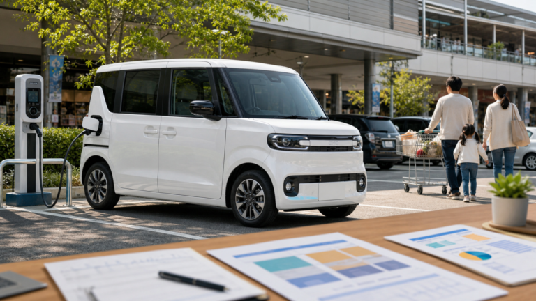 BYD軽EV「RACCO」展示キャラバン、発売前に見る航続距離・補助金・ローン判断