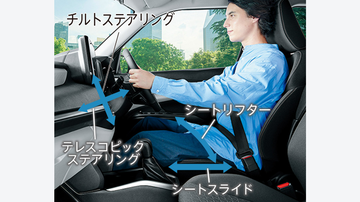 試乗時に確認したい、スイフトのステアリングとシートの調整範囲